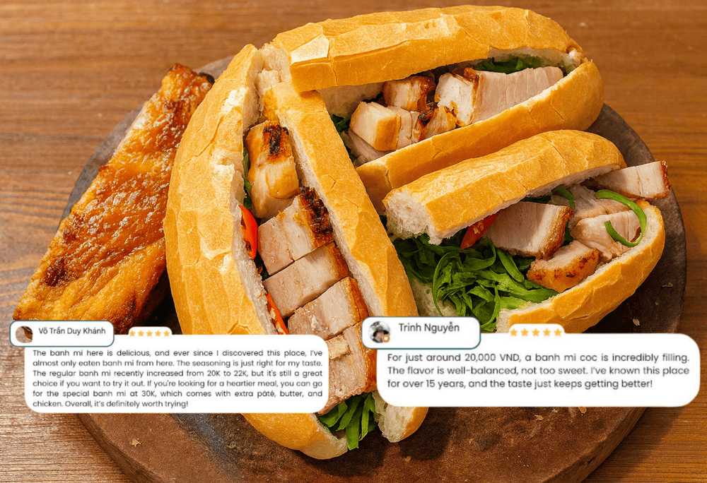 Chi Lanh's roasted pork bread received many good reviews from customers